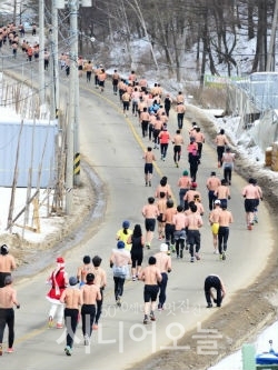 대관령 국제 알몸 마라톤대회. 1월 19일 열린다.