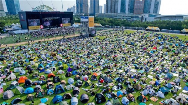 휴식 공간이기도 했던 펜타포트 공연장. 많은 사람이 음악과 함께 캠핑을 즐겼다.