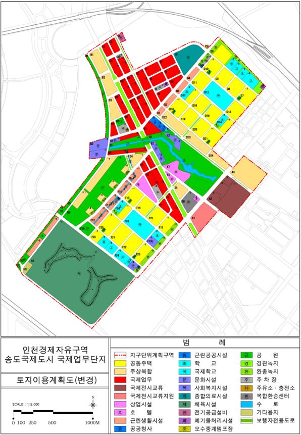 송도국제도시에 들어서는 이랜드 그룹 위치도.